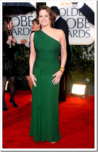 Actress Sigourney Weaver arrives at the 67th Annual Golden Globe