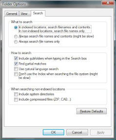 Windows Explorer Search Option