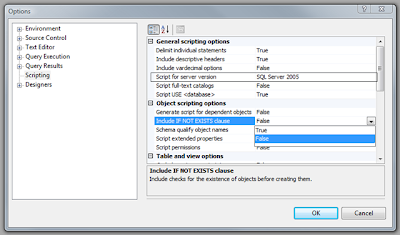 Script for Server version Option