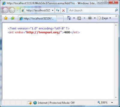 Web service result