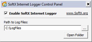 SoftX Internet Logger Log file location