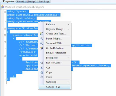 Convert CSharp to VB.NET