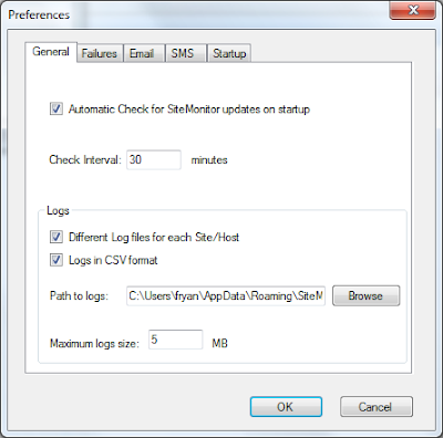 Site Monitor Preferences