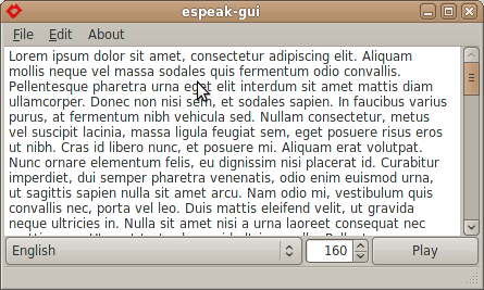 eSpeak screenshot