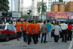 crowd moving on