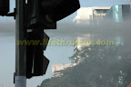 traffic light damaged after hit by water cannon. traffic light damaged after hit by water cannon.