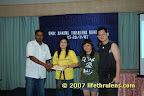 Rajj giving away prize for 2nd place: Riddle Raiders (Chew Seng Cheong, Lim Gin Lee, Chin Siow Chin, Loh Chee Kwan)