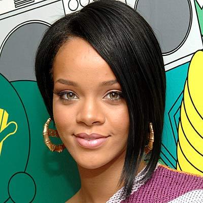 Rihanna Short Bang Hairstyle