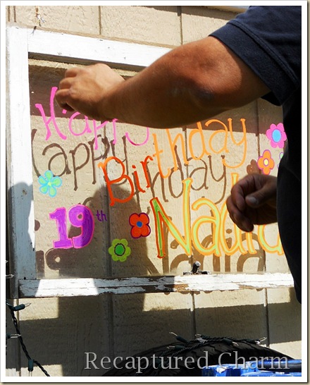 Old Window Birthday Sign 015a