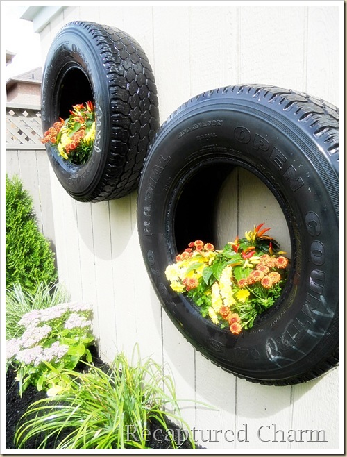 Urban Garden - old tire planters