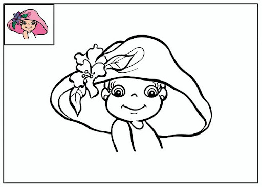 Sombrero para niñas para colorear - Imagui