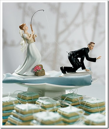 Actually this Caribbean wedding wedding cake topper is more like a fishing