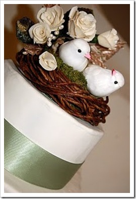 Balsa Wood Flower Birds Wedding Cake Toppers