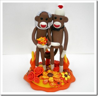 Sock Monkey Wedding Cake Topper