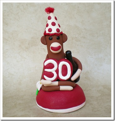 30th birthday monkey cake toppers
