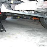 Another View of the Brace installed. NOTE* this was taken later, you want to make sure the car is even with a couple of jack stands or ramps when actually making and mounting the brace.