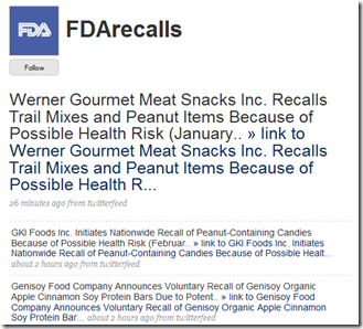 FDA recalls, Penaut butter