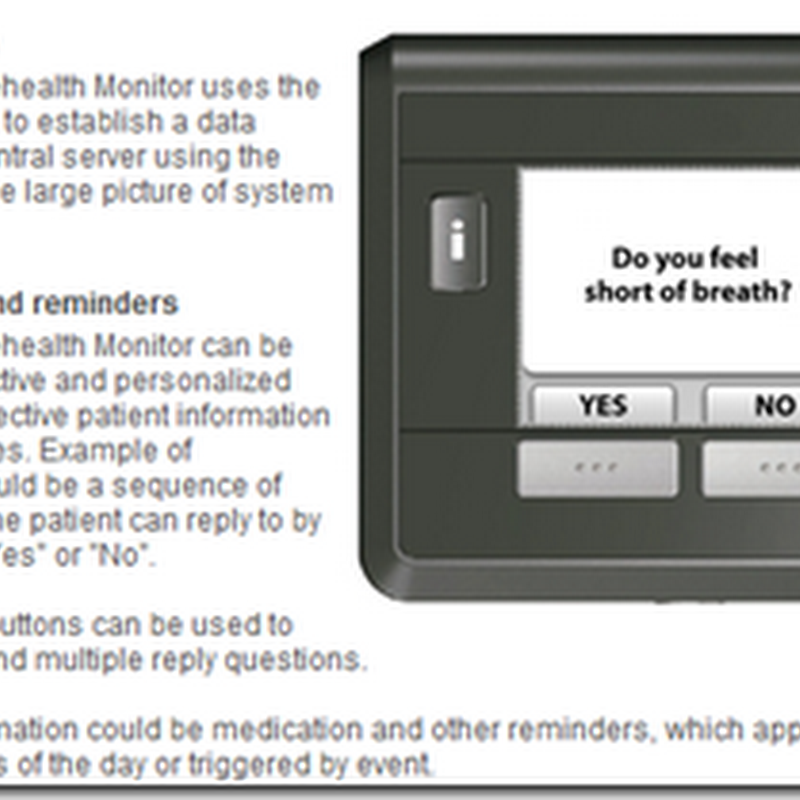 Medical Monitoring and Info Devices:  GSM/GPRS Wireless Telehealth Monitor – Life Span Medical Screen Phone