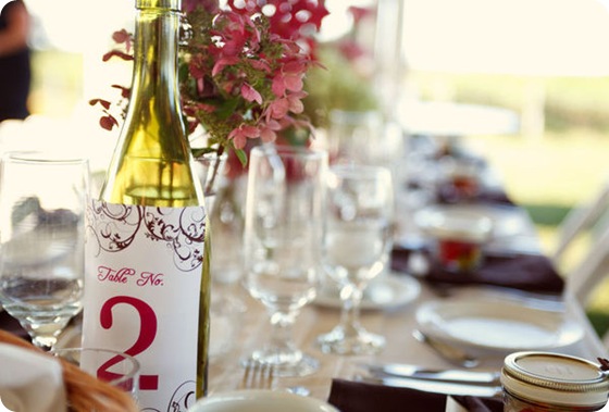 wine bottle table number