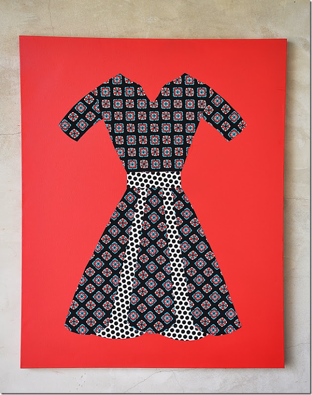 fabric dress wall art 031