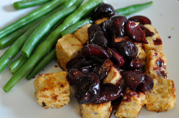 cherry glazed tempeh