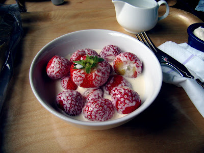 Strawberries & Creme A picture of my traditional Strawberries & Creme. I was so excited to have this little treat with my lunch!