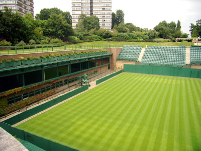 Roof of the Broadcast Centre This was taken from the roof of the Broadcast Centre. You can see the windows of the TV studios just above the court.