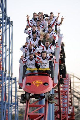 Men of Steel on Ride of Steel This was from last year, but you get the point!