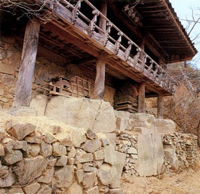 Yeongcheon Jeong Jaeyeong's house The handrail of Sansujeong pavilion