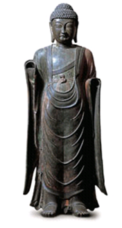 Gyeongju National Museum Standing Gilt Bronze Bhaisajyahuru Buddha Statue of Baeknyulsa Temple