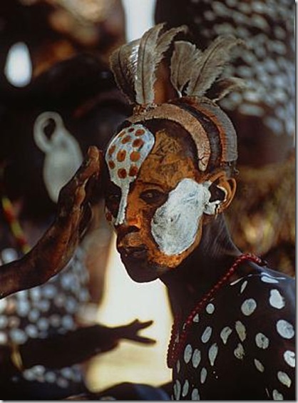 Painted Karo Courtship Dancer, Ethiopia, 1996