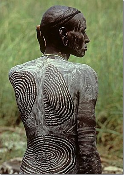 Painted Surma Man, Ethiopia, 1986