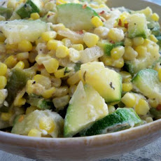 Creamy Corned Zucchini and Peppers