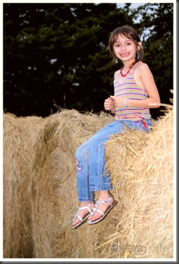 playing with hay