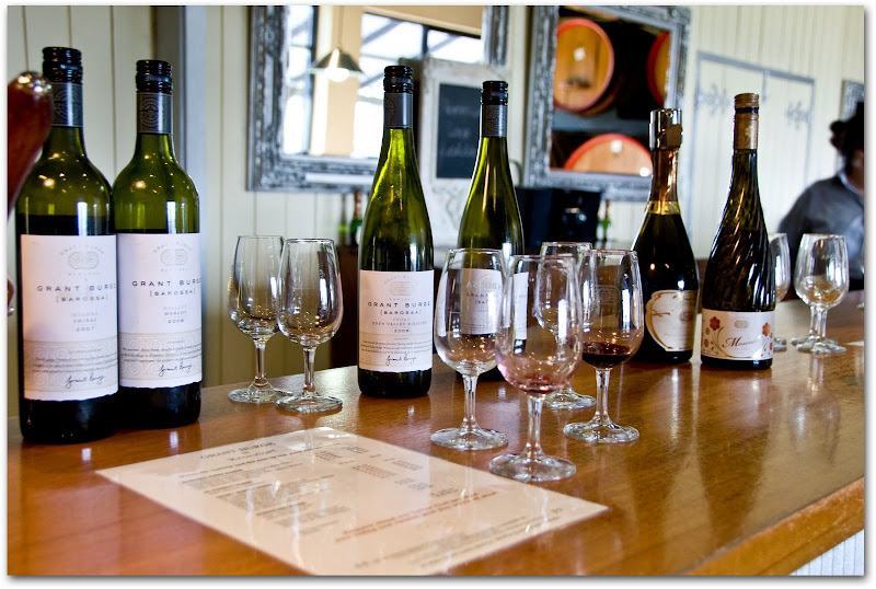 Wines at Glen Burge winery in Barossa Valley