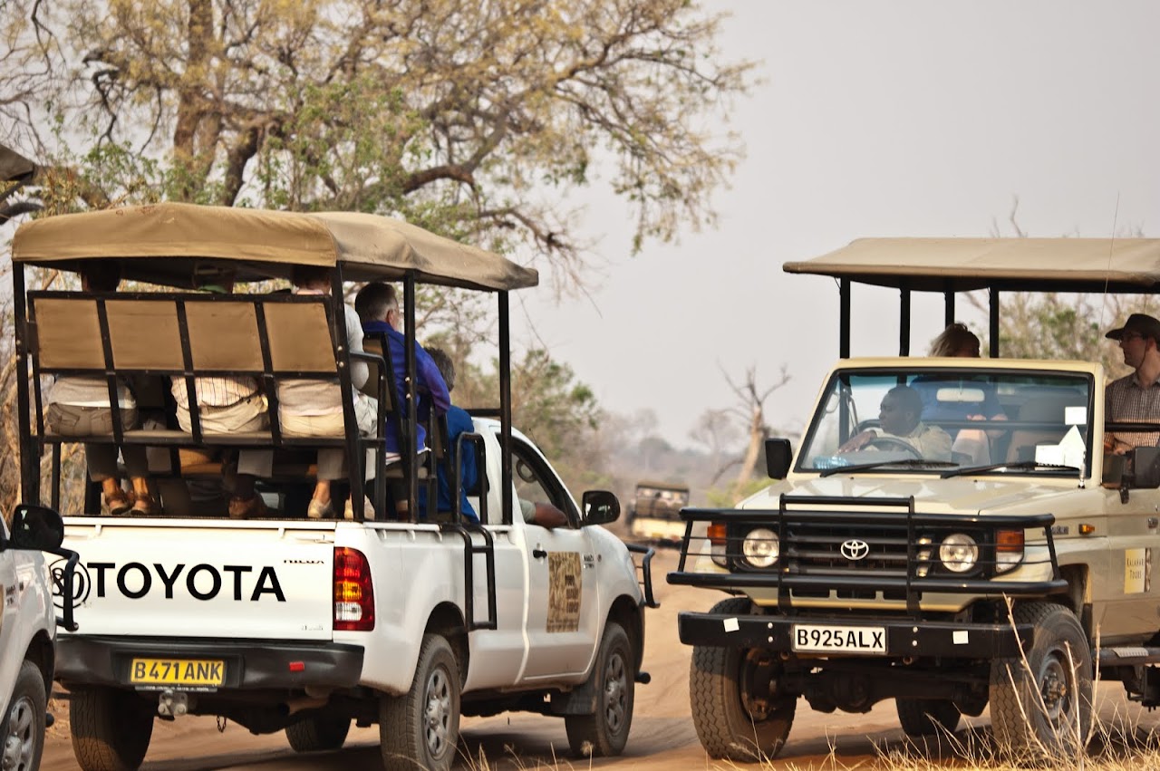 Trucks lined up in Chobe