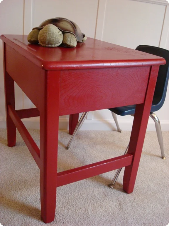 red desk