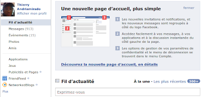 Nouvel accueil Facebook