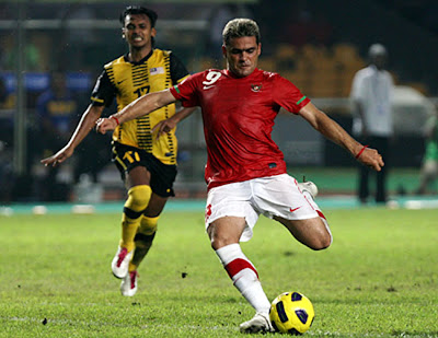 Cristian Gonzalez berhasil mencetak gol pertamanya di laga perdana bersama timnas Indonesia (foto: affsuzukicup.com)
