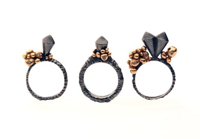 [Ros Millar, Black & Rose Growth Collection, 3 Rings with Brown Diamonds, August 2010[3].jpg]