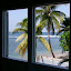 Vue de notre chambre au Veranda View Guest House de Calibishie