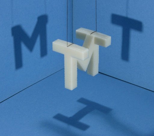 MITの三面図ロゴ(MIT Shadow Sculpture) + monogocoro