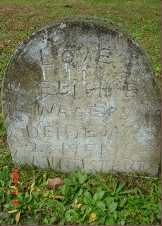 Elijah Wagers headstone