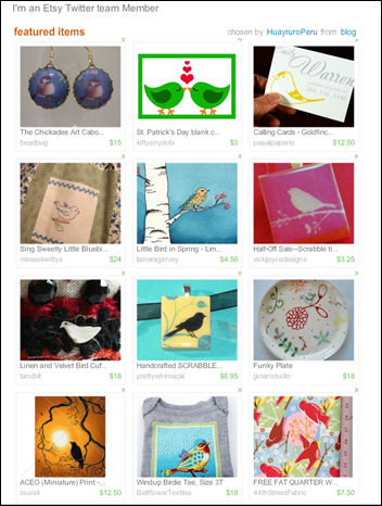 Etsy Twitter Team Treasury