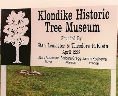 Klondike tree museum sign