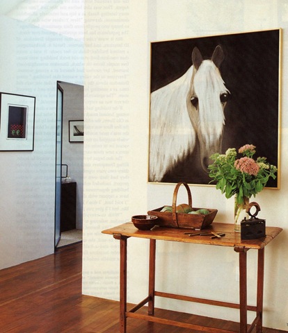 [Western Interiors, space of interior designer Michaele Dunson of ID Interiors... a horse painting by Borkenhagan hangs in the study[3].jpg]