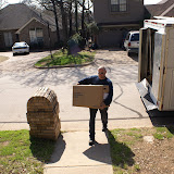 Sean carrying our new toilet