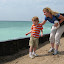 Enjoying the waves at breakwall next to Pointe Betsie Lighthouse. &ndash; 02-Aug-2010