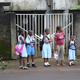  &ndash; Waiting for taxi to take Lucy and Ann Marie to school…. © 2007 NHA Photos