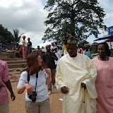  &ndash; Walking through Kroo Bay with Paramount Chief. …. © 2008 September NHA Media Photos, James B. Mansaray, photographer.